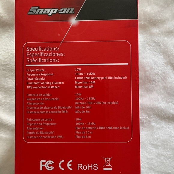 Snap-on Red 14.4V TWS Wireless Bluetooth Speaker - Picture 3 of 6